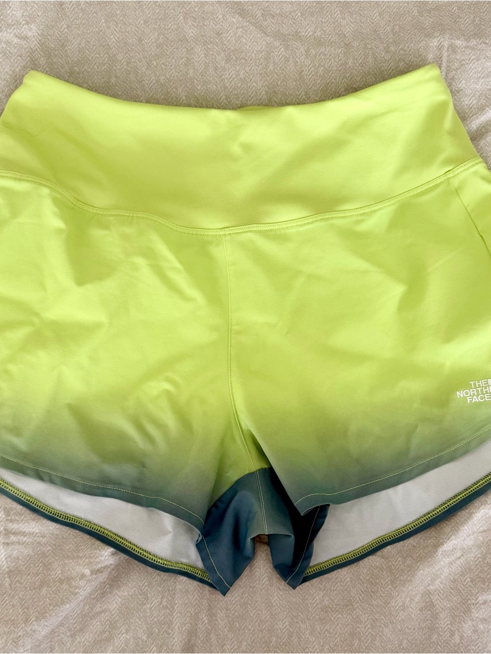The North Face Women's Printed Arque Yellow to Grey Gradient Athletic Shorts